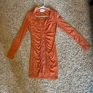 Hello Molly Orange button up dress!
